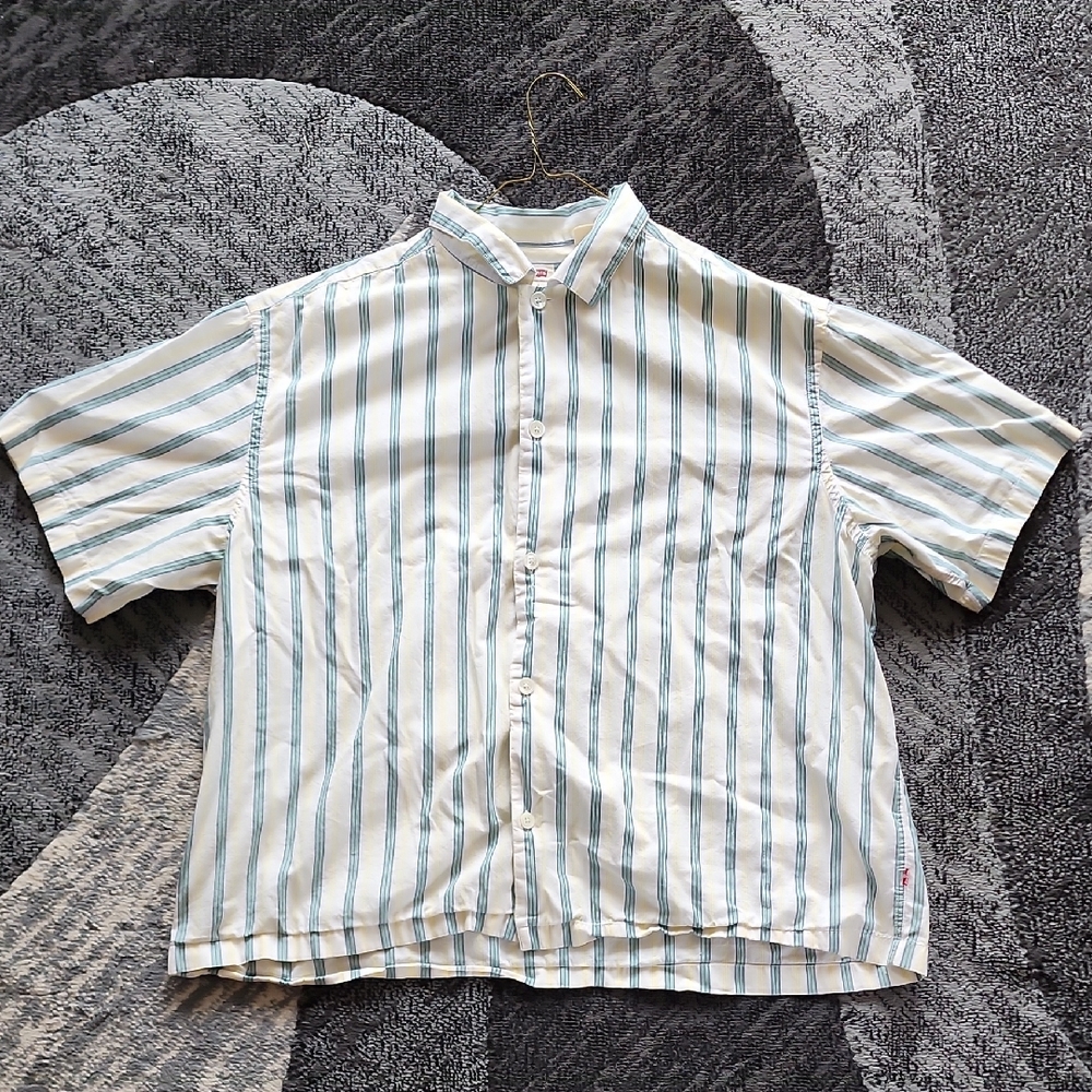 Levi's Blue and White Casual Button Down Shirt